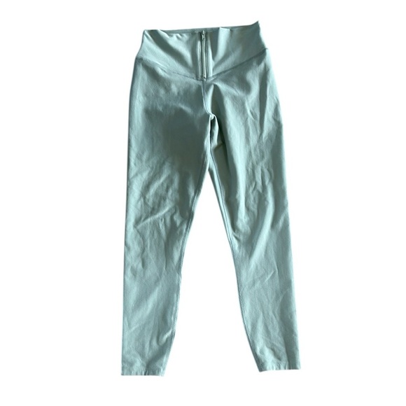 Abercrombie & Fitch Size Small Turquoise Blue High-Waisted Leggings with Zipper - Picture 2 of 6